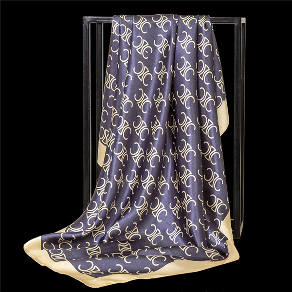Autumn and winter decorative plain crepe satin 90cm flower scarves small square scarves scarves wholesale