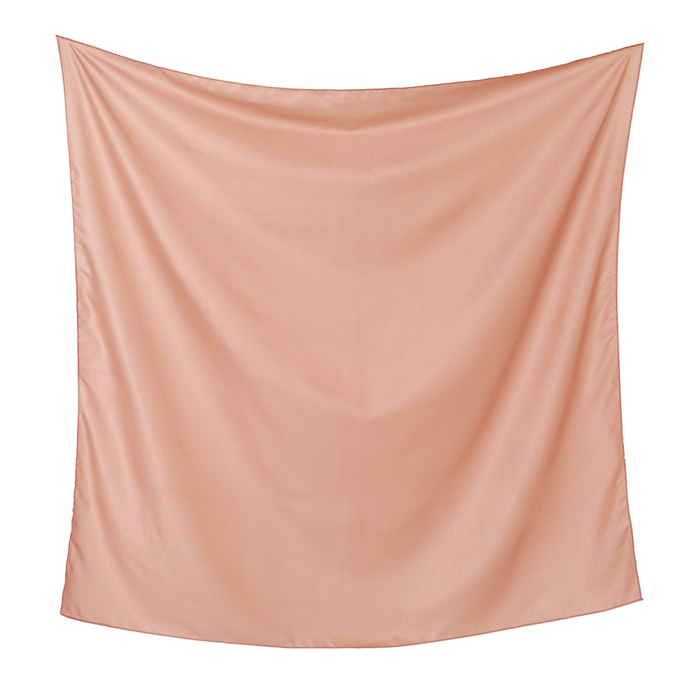 Solid color new style womens head scarf is hot messy and bright silk 110cm large square scarf shawl