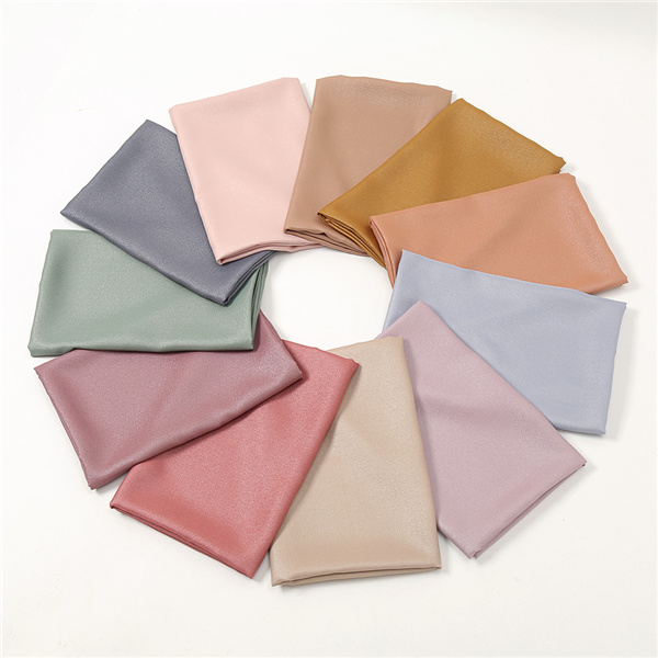 Solid color new style womens head scarf is hot messy and bright silk 110cm large square scarf shawl