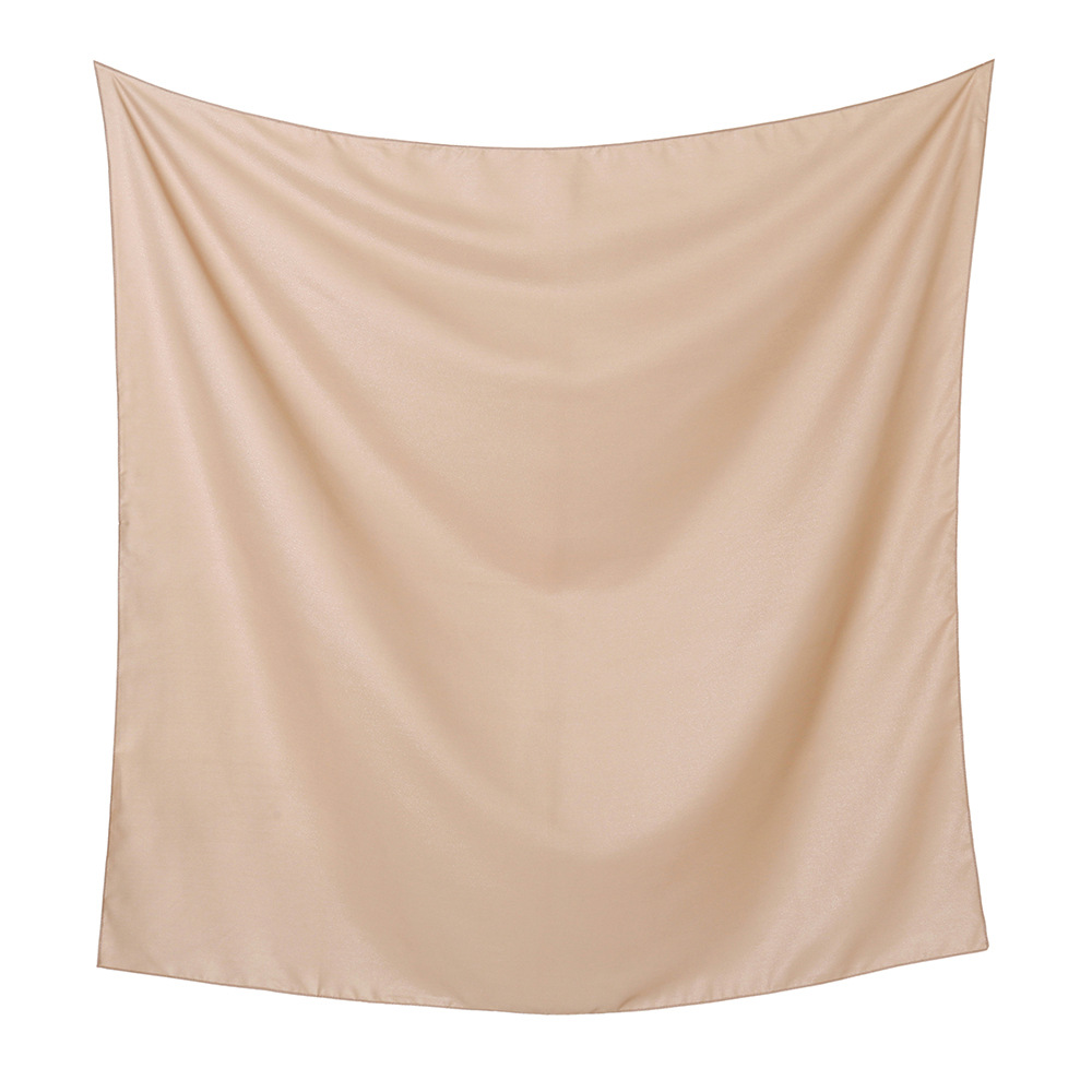 Solid color new style womens head scarf is hot messy and bright silk 110cm large square scarf shawl