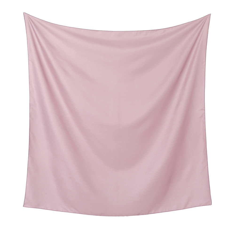 Solid color new style womens head scarf is hot messy and bright silk 110cm large square scarf shawl
