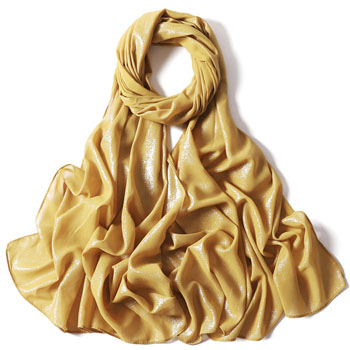 Hot silver glitter full silver pure color pearl chiffon long scarf new product monochrome headscarf factory wholesale