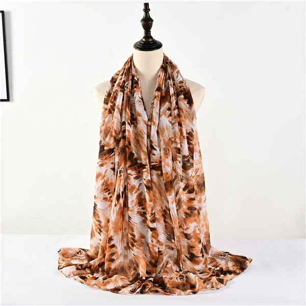 Tie dye chiffon print scarf gradient pearl wrap headscarf hijab factory wholesale
