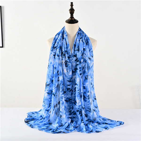 Tie dye chiffon print scarf gradient pearl wrap headscarf hijab factory wholesale
