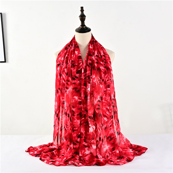 Tie dye chiffon print scarf gradient pearl wrap headscarf hijab factory wholesale