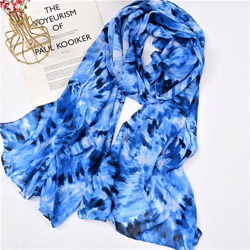 Tie dye chiffon print scarf gradient pearl wrap headscarf hijab factory wholesale