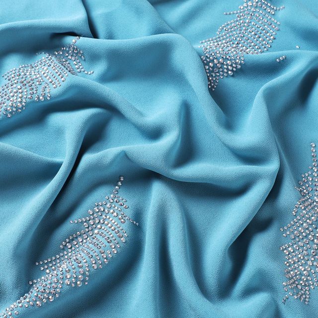 Pure Color Pearl Chiffon Fashion Leaf Hot Rhinestone Scarf Monochrome Square Scarf Factory Wholesale