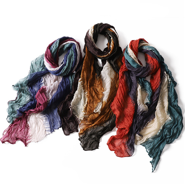 Simple and versatile stitching Bali yarn multi color scarf warm multi purpose shawl factory wholesale