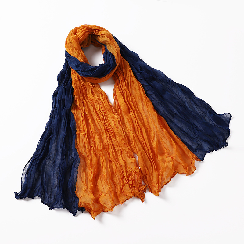Two color stitching Bali yarn scarf fashion warm shawl female factory wholesale