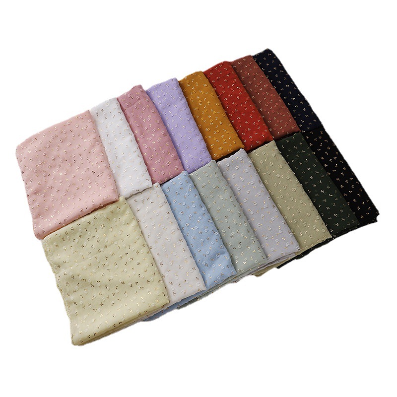 Best selling bronzing chiffon scarf wrap head scarf can be used as shawl long scarf gauze wholesale