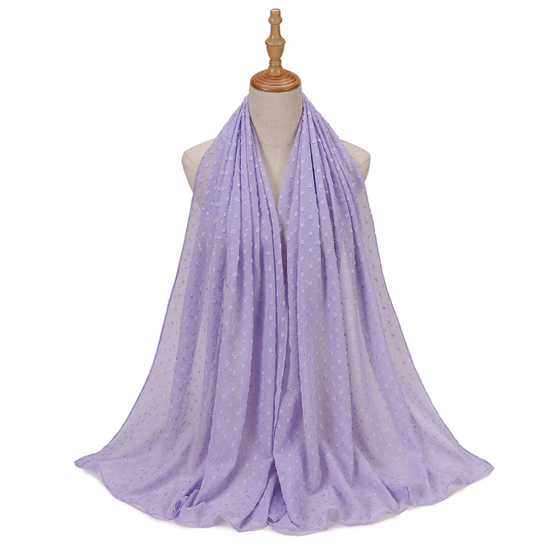 Best selling bronzing chiffon scarf wrap head scarf can be used as shawl long scarf gauze wholesale
