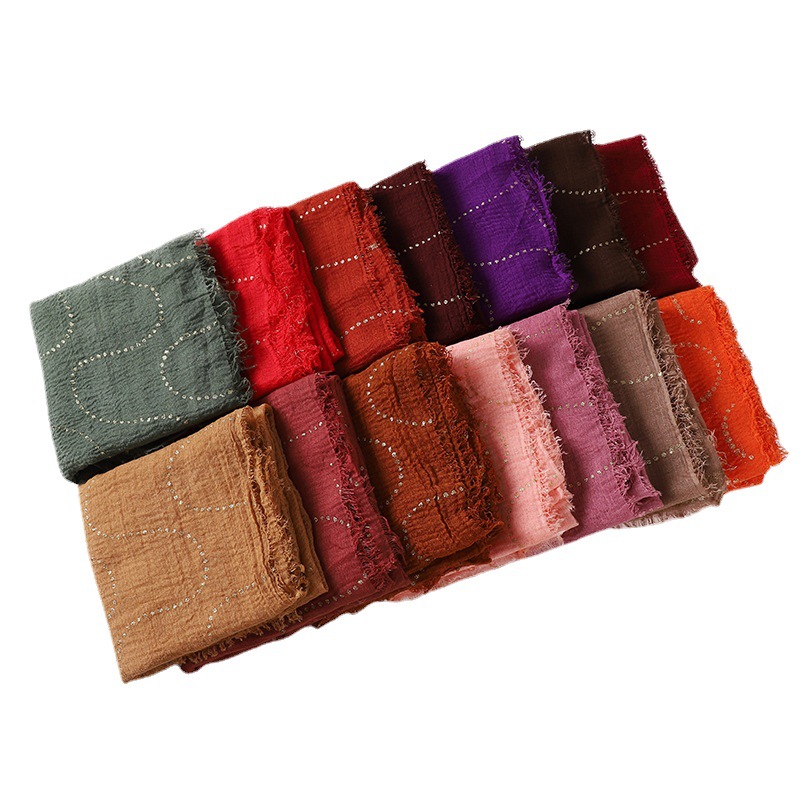 New bronzing scarf multi-color simple stud trim bandana wholesale
