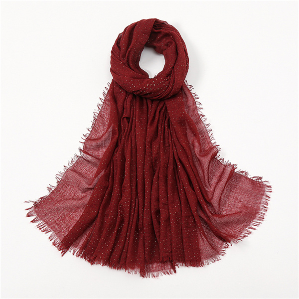 Pleated bubble towel bronzing monochrome scarf cotton linen hair fringe hot drilling bag head scarf wholesale