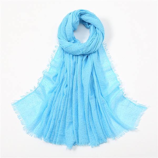 Pleated bubble towel bronzing monochrome scarf cotton linen hair fringe hot drilling bag head scarf wholesale