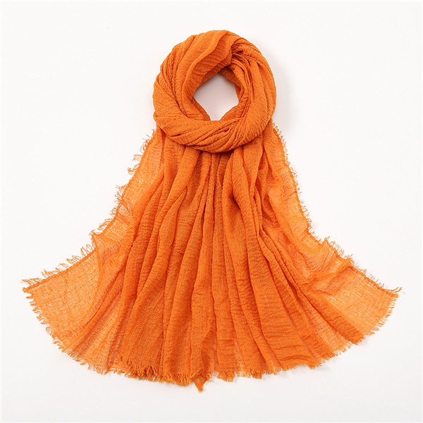 Pleated bubble towel bronzing monochrome scarf cotton linen hair fringe hot drilling bag head scarf wholesale