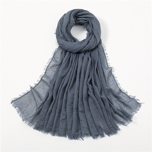Pleated bubble towel bronzing monochrome scarf cotton linen hair fringe hot drilling bag head scarf wholesale