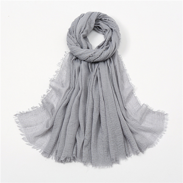Pleated bubble towel bronzing monochrome scarf cotton linen hair fringe hot drilling bag head scarf wholesale