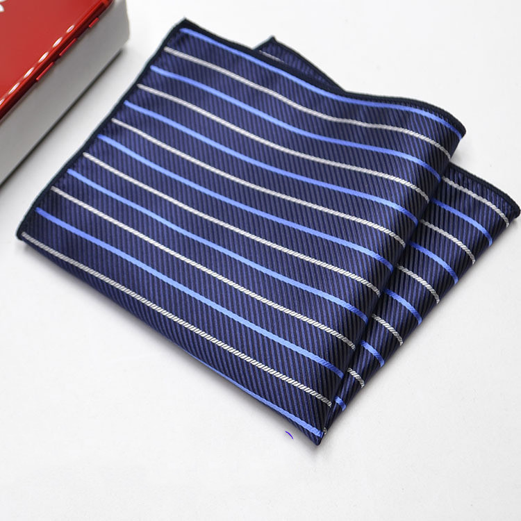 New pocket towel mens small square towel striped chest handkerchief towel spot wholesale sample customization