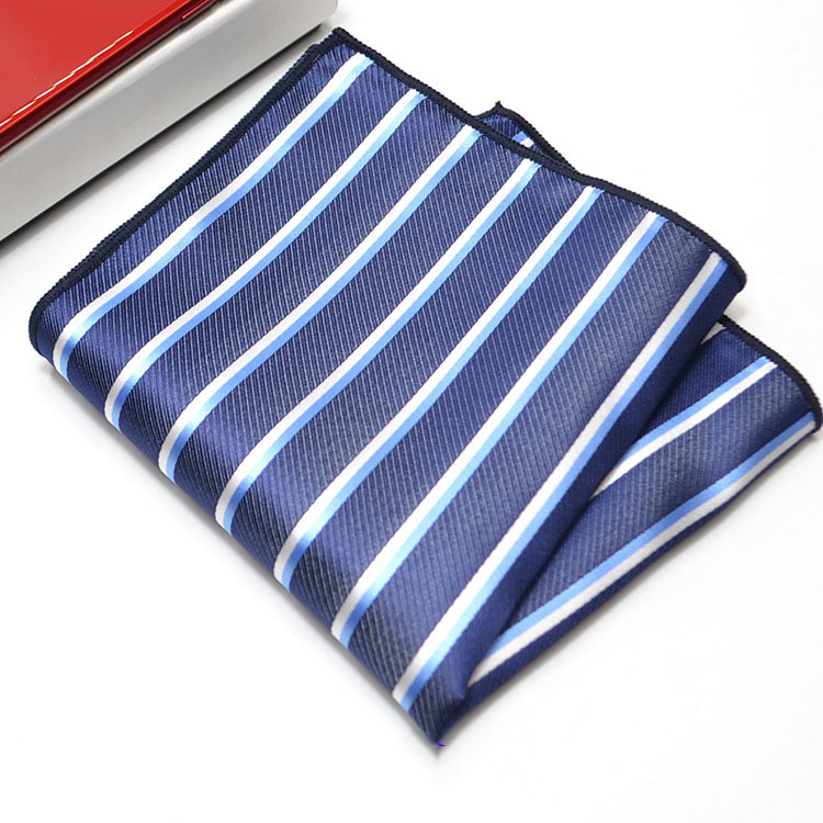 New pocket towel mens small square towel striped chest handkerchief towel spot wholesale sample customization