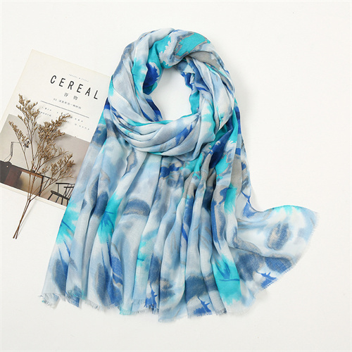 Wholesale of new womens tie dyed and printed Bali yarn scarf and ink splashing shawl
