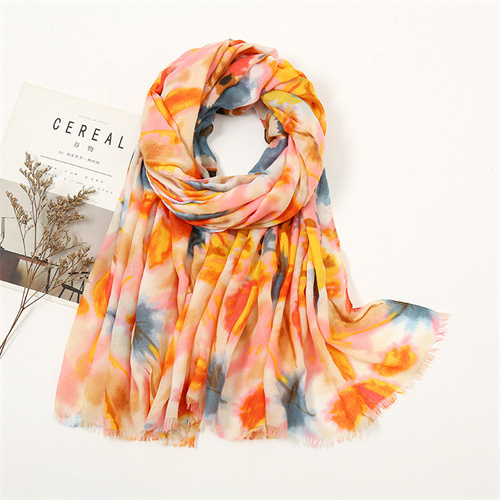 Wholesale of new womens tie dyed and printed Bali yarn scarf and ink splashing shawl