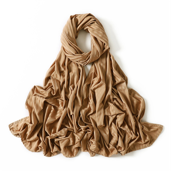 Hot selling monochrome scarf solid color cotton breathable stripe Jersey Scarf wholesale