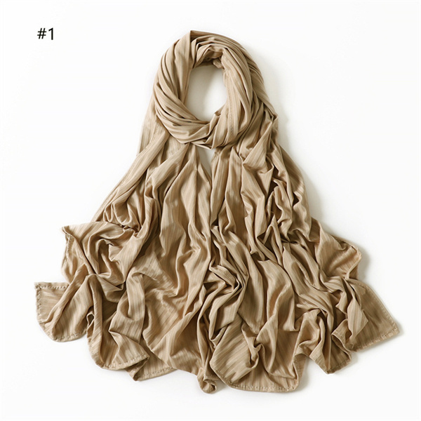 Hot selling monochrome scarf solid color cotton breathable stripe Jersey Scarf wholesale