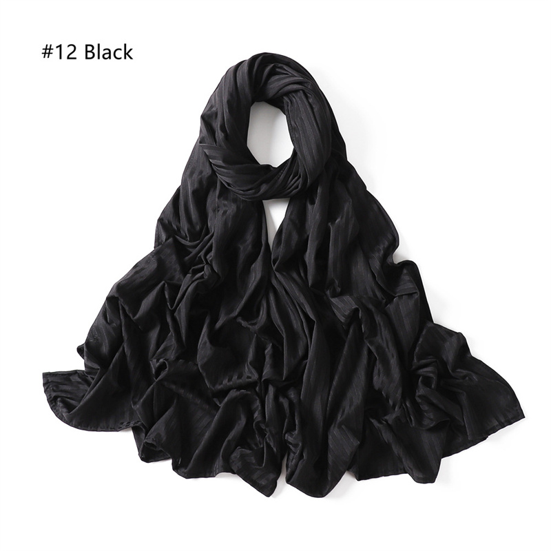 Hot selling monochrome scarf solid color cotton breathable stripe Jersey Scarf wholesale