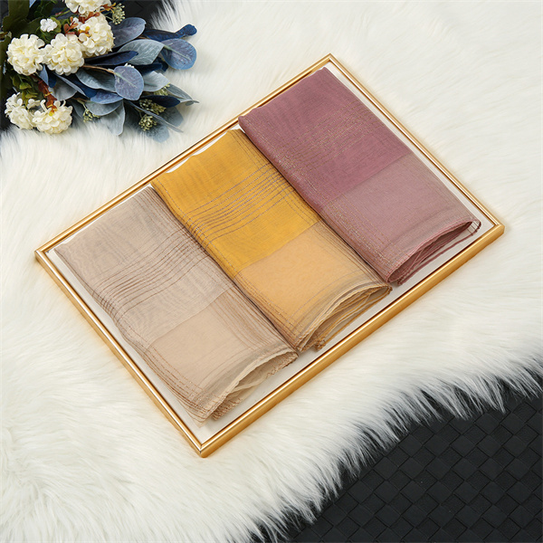 Silk scarf blended scarf womens Gold Classic Plaid Scarf versatile shawl wholesale