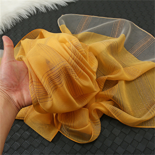 Silk scarf blended scarf womens Gold Classic Plaid Scarf versatile shawl wholesale