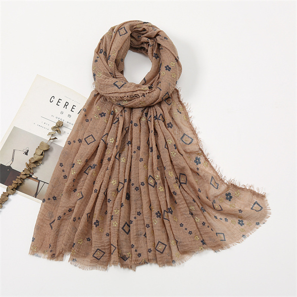 Pleated bubble towel monochrome flower scarf wrinkled cotton hemp wool fringe Headband