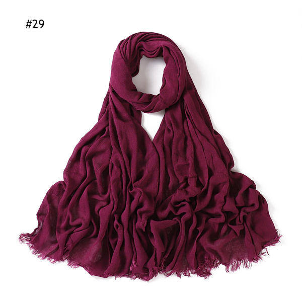 Pleated solid color rayon headband womens breathable soft Scarf 100% rayon wholesale