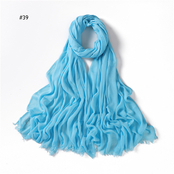 Pleated solid color rayon headband womens breathable soft Scarf 100% rayon wholesale