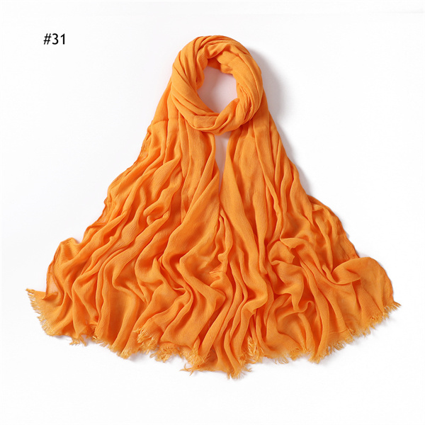 Pleated solid color rayon headband womens breathable soft Scarf 100% rayon wholesale