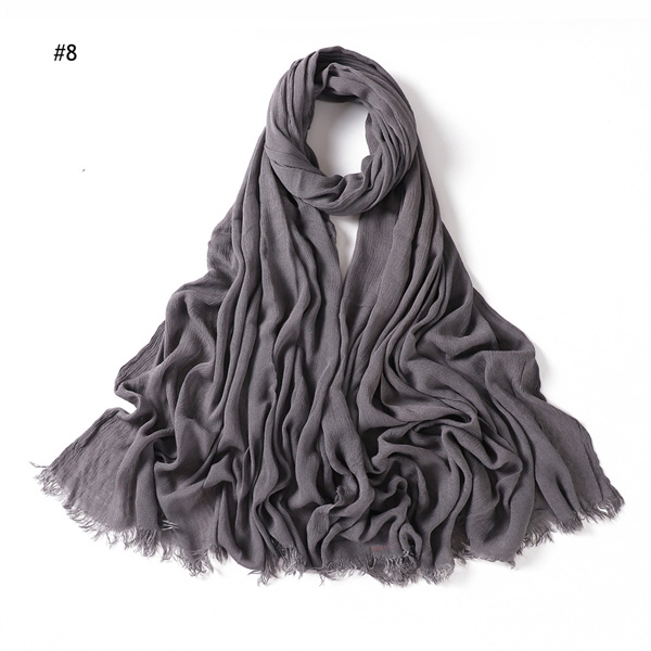 Pleated solid color rayon headband womens breathable soft Scarf 100% rayon wholesale