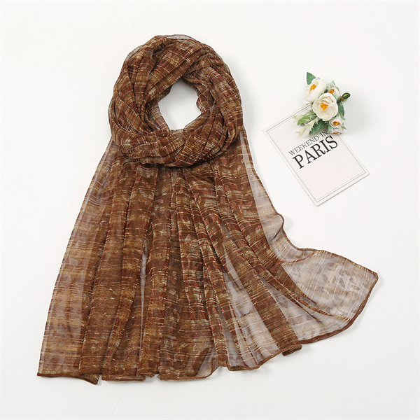 Breathable fashion gold thread nylon scarf monochrome refreshing scarf scarf scarf wholesale