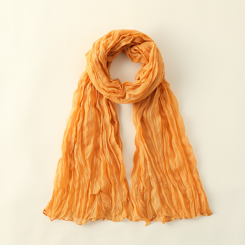 Solid color cotton linen silk scarf wholesale Muslim shawl Baotou beach sunscreen long scarf shawl