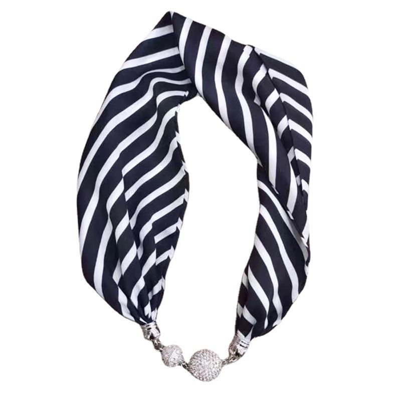 Popular Necklace scarf magnet buckle green scarf long silk scarf wholesale