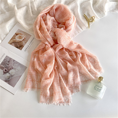 Mesh hollow scarf female small tassel printed silk scarf large shawl wholesale