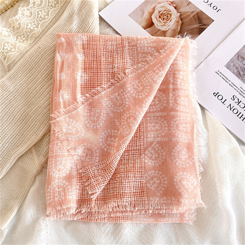 Mesh hollow scarf female small tassel printed silk scarf large shawl wholesale