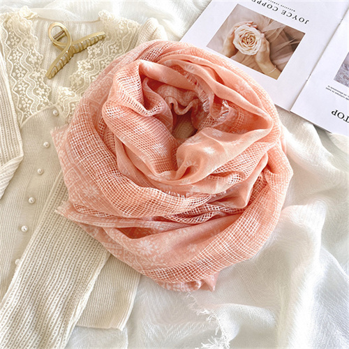 Mesh hollow scarf female small tassel printed silk scarf large shawl wholesale