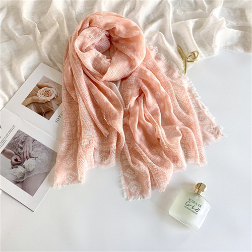 Mesh hollow scarf female small tassel printed silk scarf large shawl wholesale