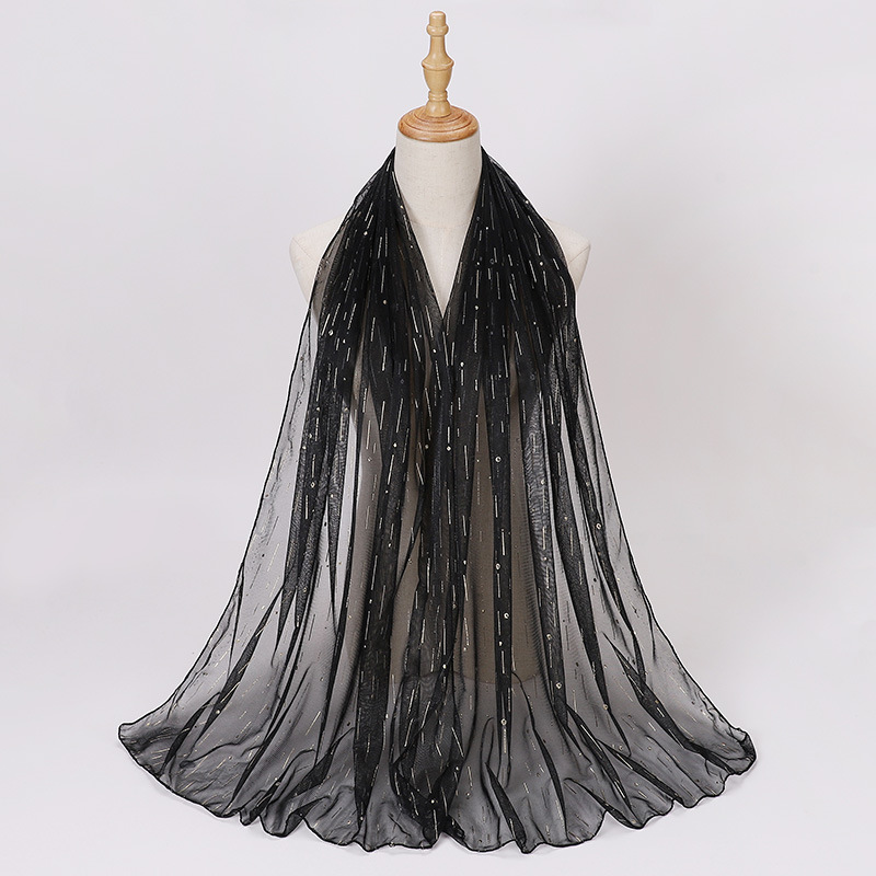 Wholesale of new thin bright silk bronzing scarf Headband Scarf and scarf