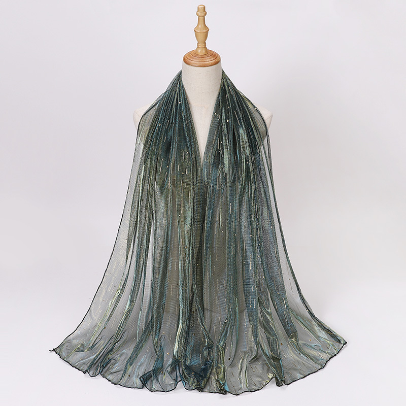 Wholesale of new thin bright silk bronzing scarf Headband Scarf and scarf