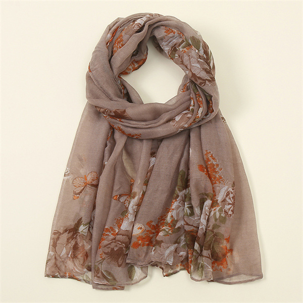 Bali gauze new womens scarf printed flower long scarf Baotou scarf thin gauze scarf silk scarf