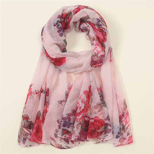 Bali gauze new womens scarf printed flower long scarf Baotou scarf thin gauze scarf silk scarf