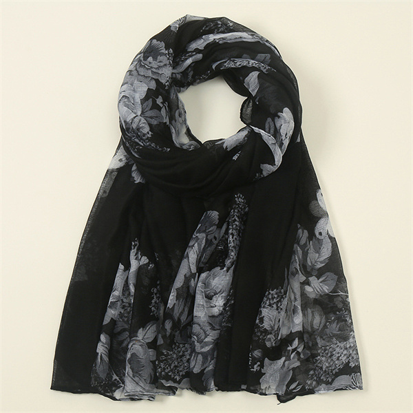 Bali gauze new womens scarf printed flower long scarf Baotou scarf thin gauze scarf silk scarf
