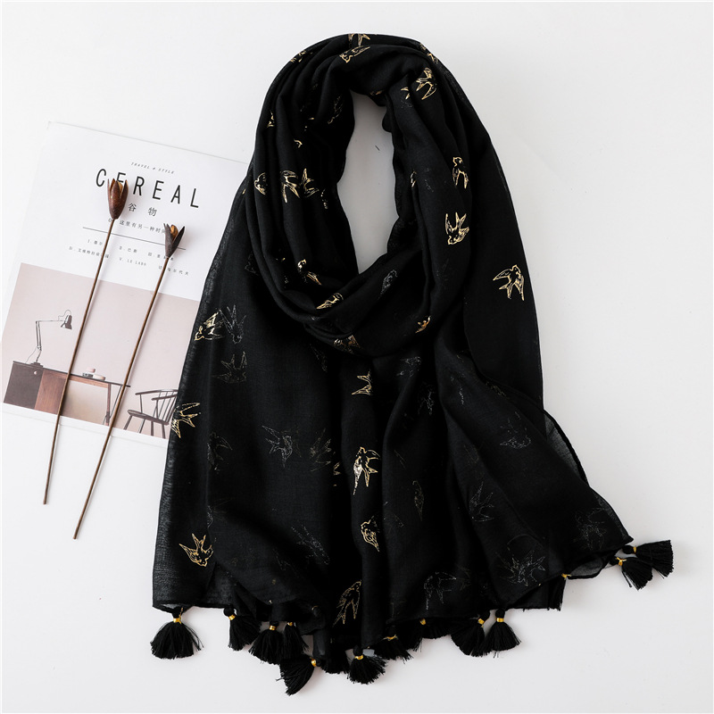 Cotton linen Bali gauze thin pure color versatile scarf silk scarf wholesale
