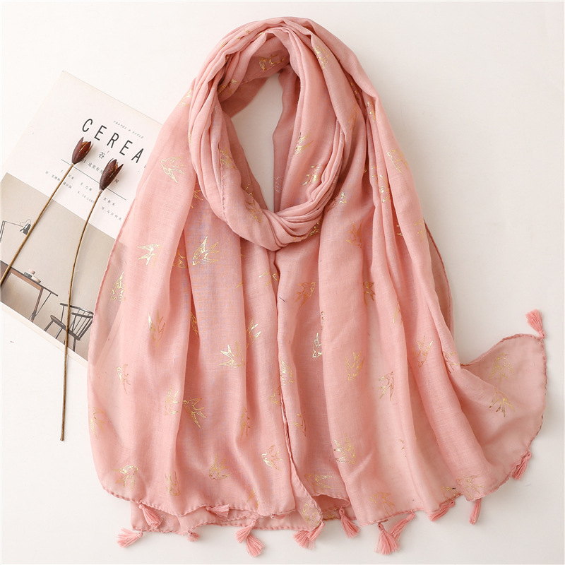 Cotton linen Bali gauze thin pure color versatile scarf silk scarf wholesale