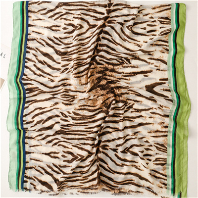 Fashion cotton linen Satin Silk Scarf zebra pattern woolen scarf wholesale